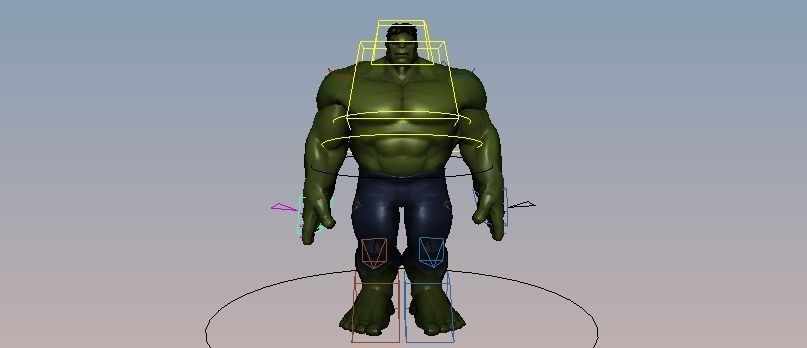 Incredible Hulk Rigged Low-poly 3D model_2