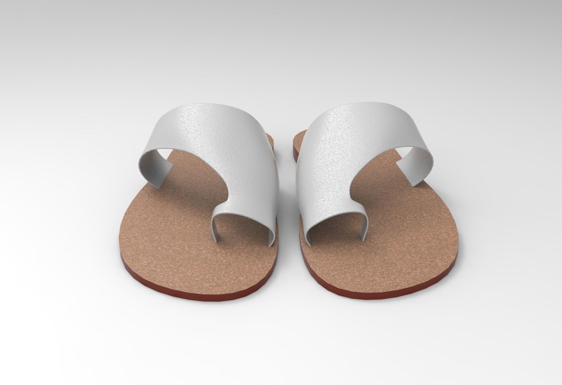 Cut-Out Flats Slipper Low-poly 3D model_3