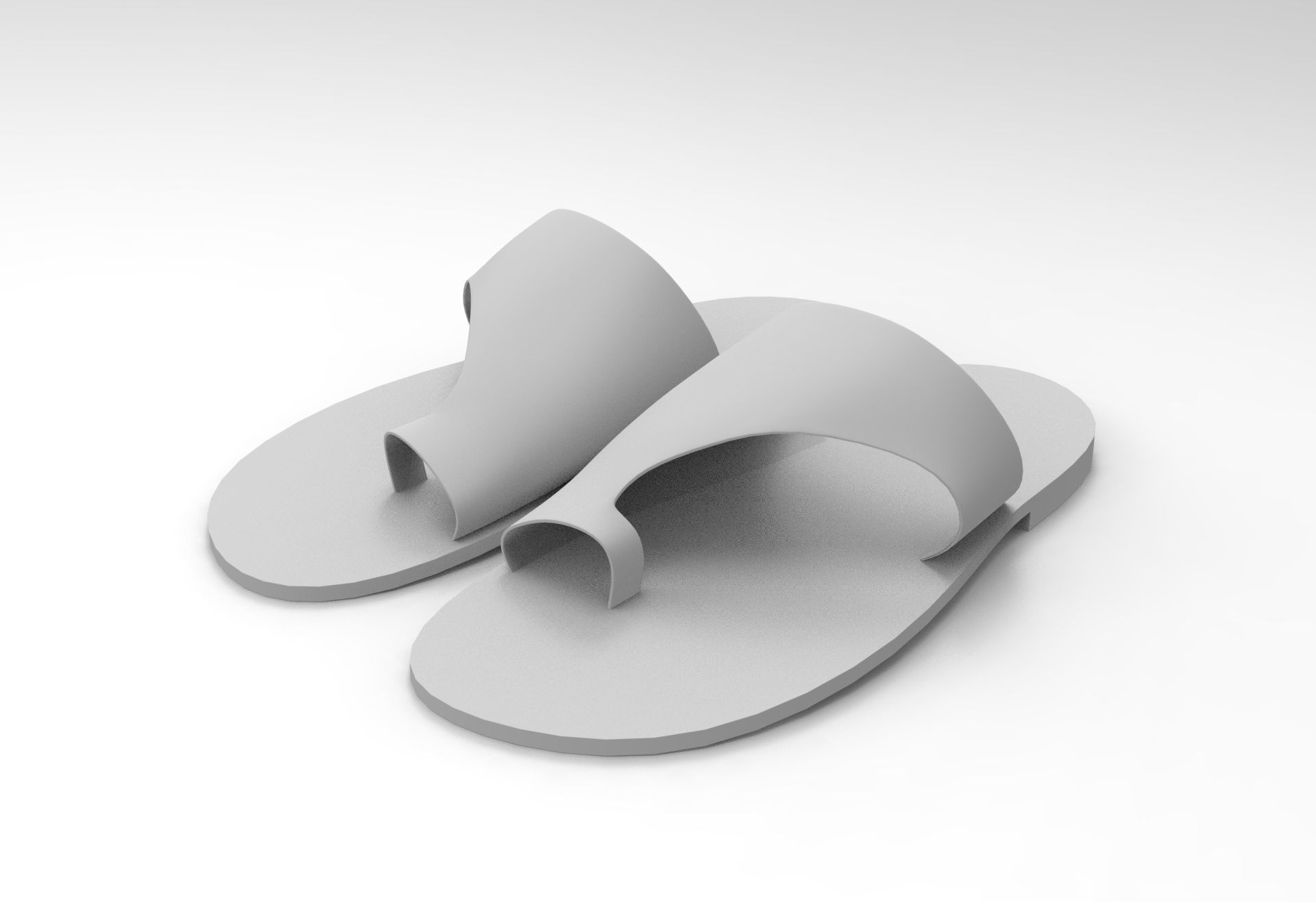 Cut-Out Flats Slipper Low-poly 3D model_8