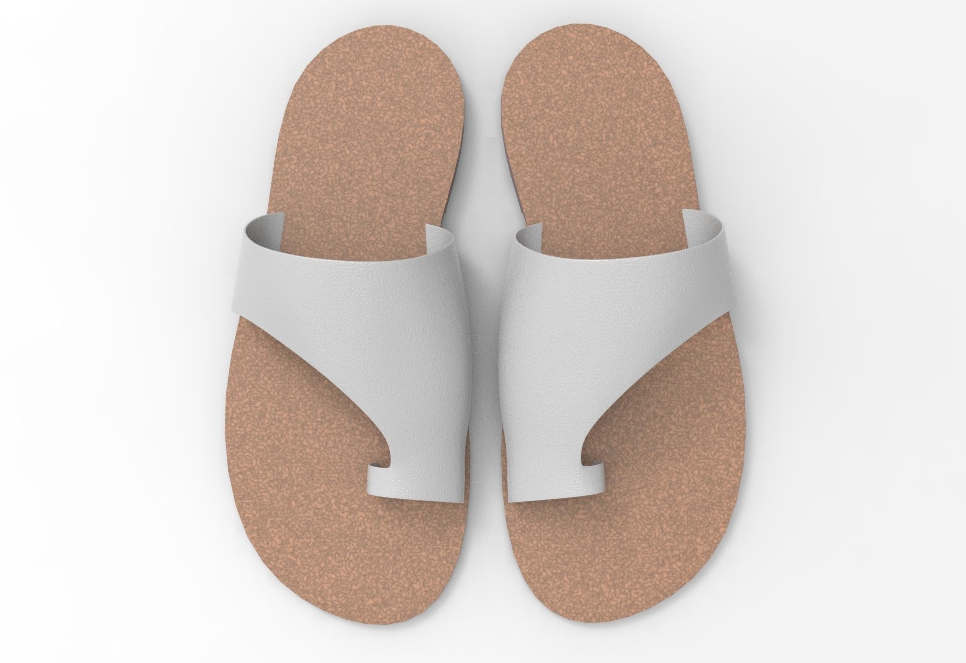 Cut-Out Flats Slipper Low-poly 3D model_4