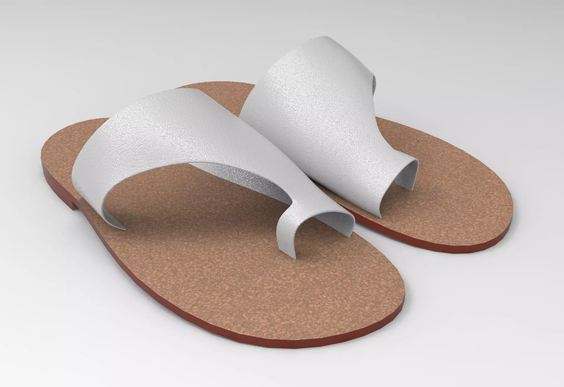 Cut-Out Flats Slipper Low-poly 3D model_0