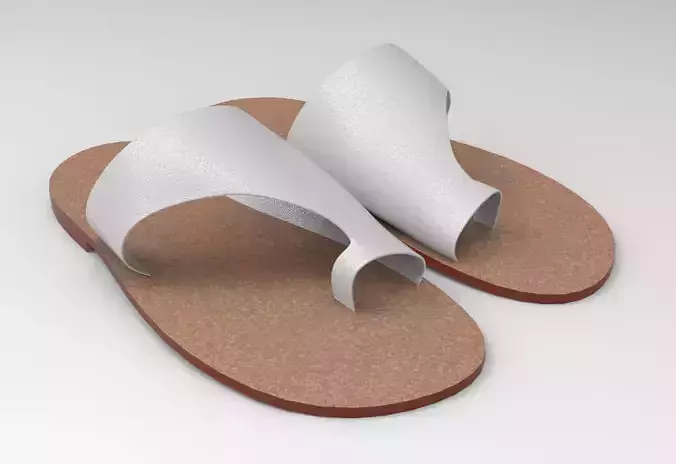 Cut-Out Flats Slipper Low-poly 3D model