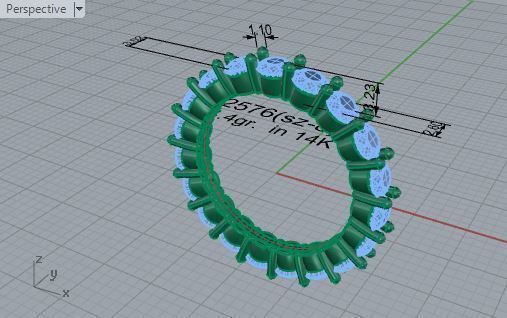 Bright Diamond ring 2576 3D print model 3D print model_7