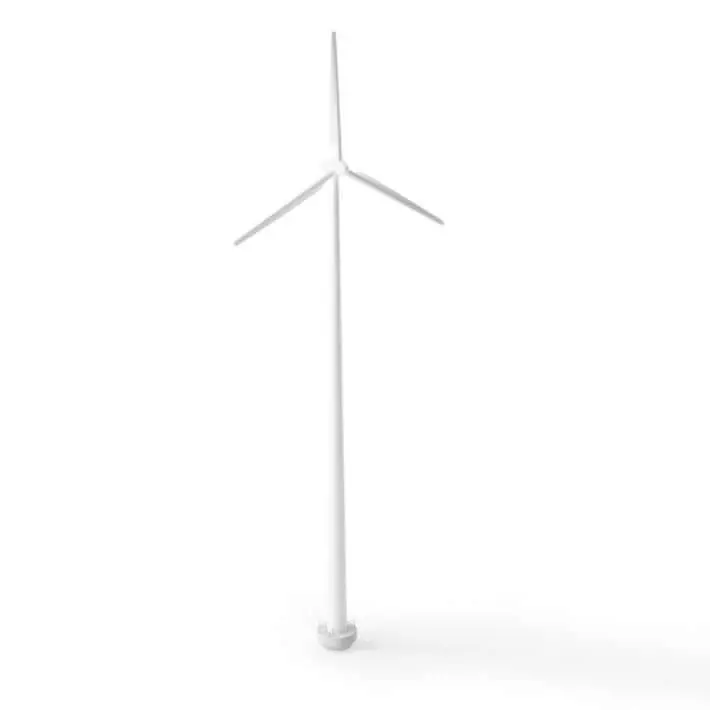 White Metal Wind Turbine 3D model_0