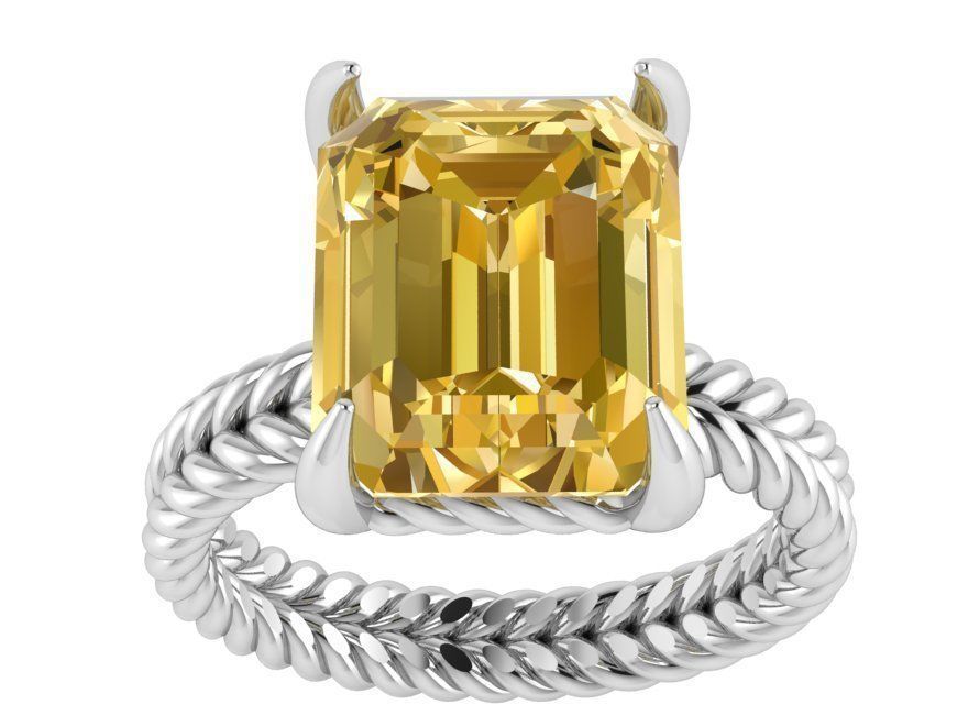 Big yellow Square ring 2577 3D print model 3D print model_2