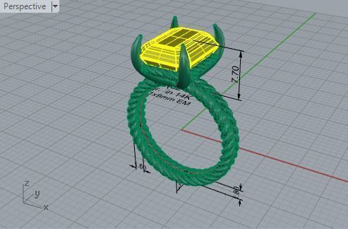 Big yellow Square ring 2577 3D print model 3D print model_7
