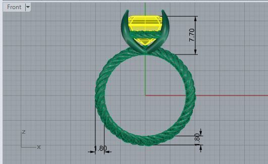 Big yellow Square ring 2577 3D print model 3D print model_5