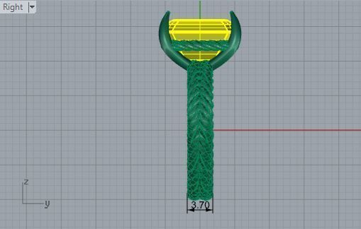 Big yellow Square ring 2577 3D print model 3D print model_6