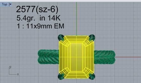 Big yellow Square ring 2577 3D print model 3D print model_4