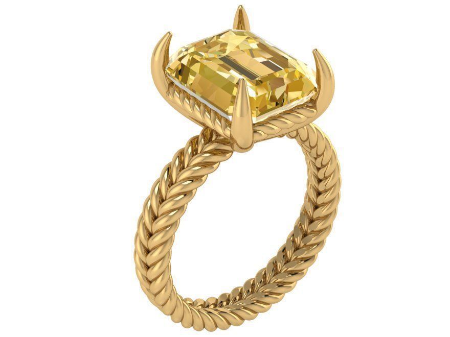 Big yellow Square ring 2577 3D print model 3D print model_1