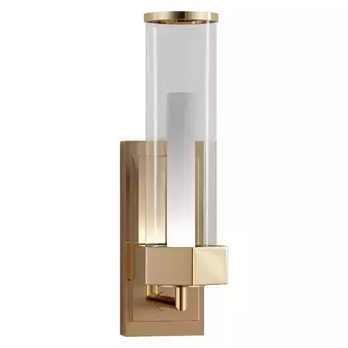 REGENT brass wall sconce with clear glass
