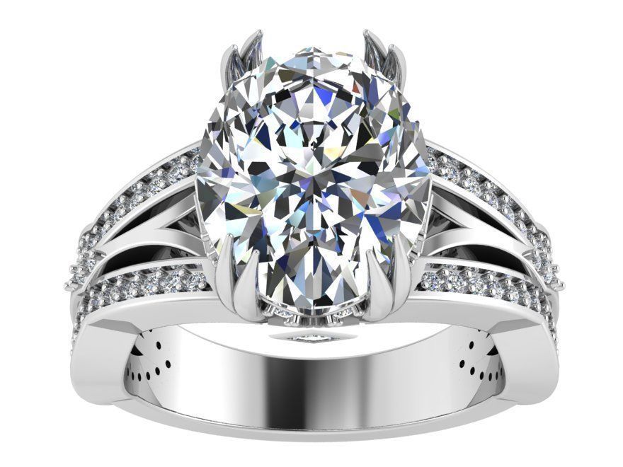 2-Row bright Diamond ring 2579 3D print model 3D print model_2