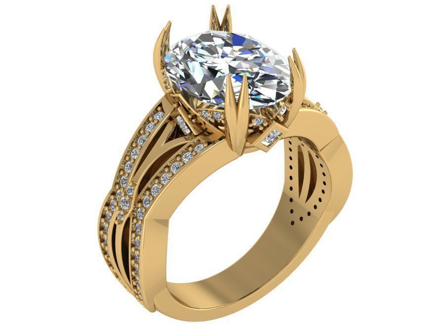 2-Row bright Diamond ring 2579 3D print model 3D print model_1