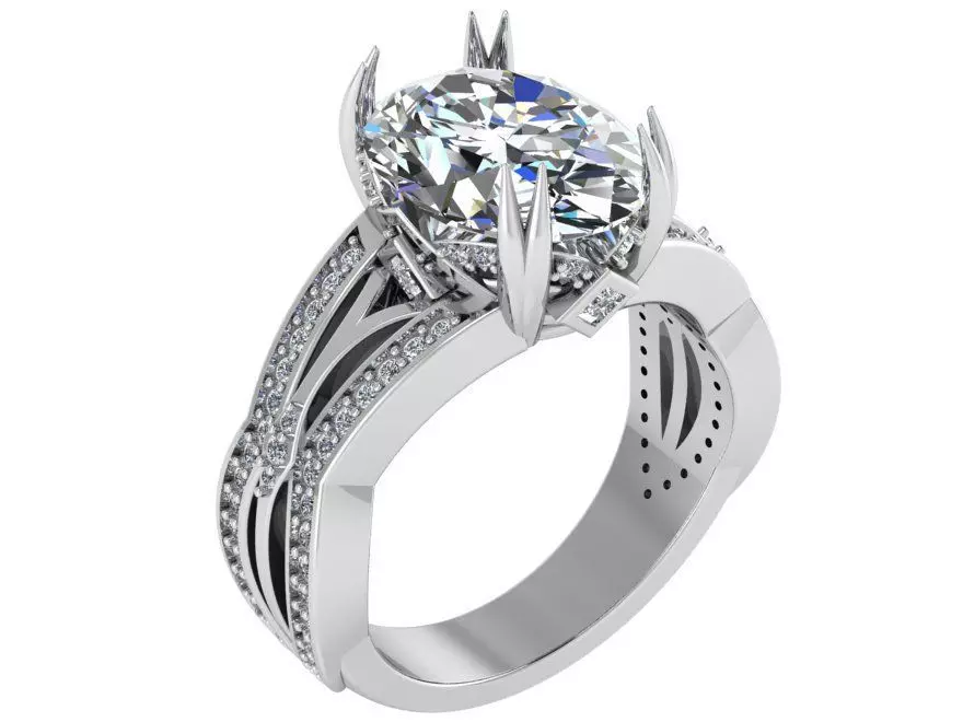 2-Row bright Diamond ring 2579 3D print model 3D print model_0