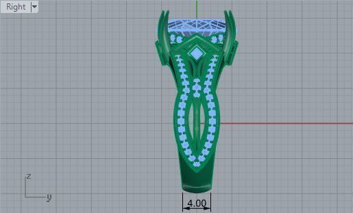 2-Row bright Diamond ring 2579 3D print model 3D print model_6