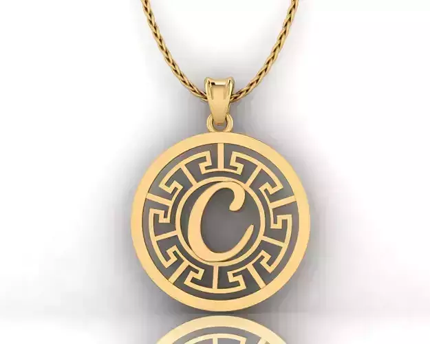 C Letter Pendant  3D print model