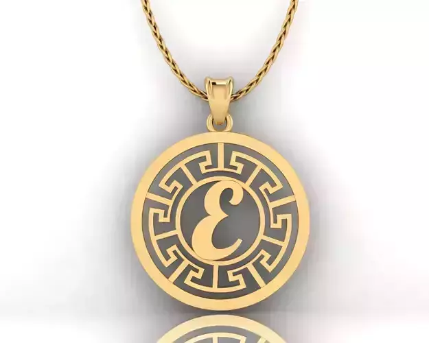 E Letter Pendant 3D print model