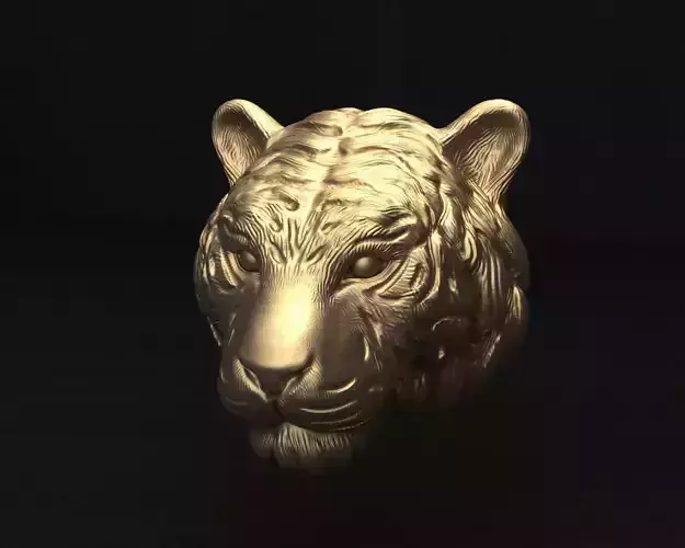 Tiger 3D Model gold head