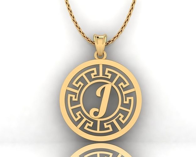 J Letter Pendant 3D print model