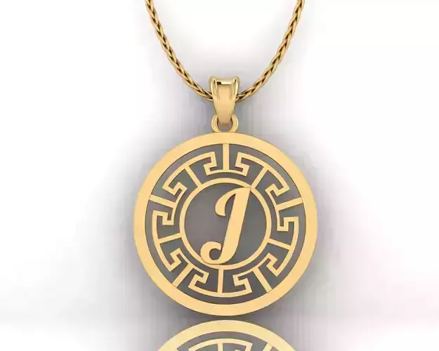 J Letter Pendant 3D print model