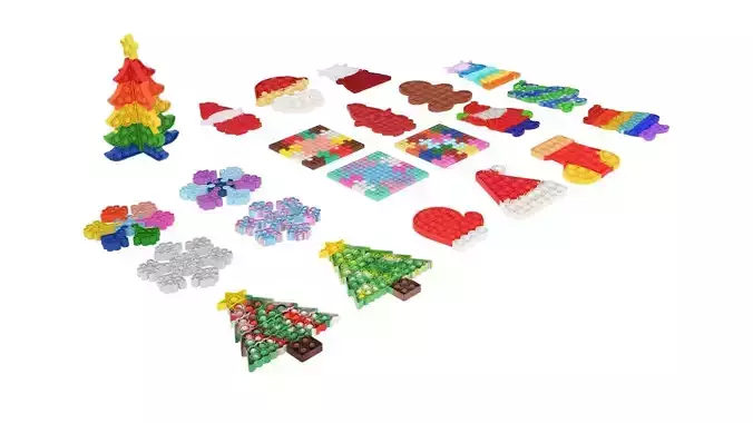 Christmas Pop It Fidget Toys Set