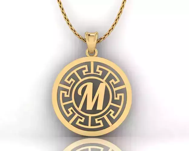 M Letter Pendant 3D print model
