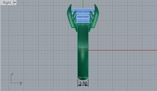 3-Stone Square Diamond ring 2590 3D print model 3D print model_6