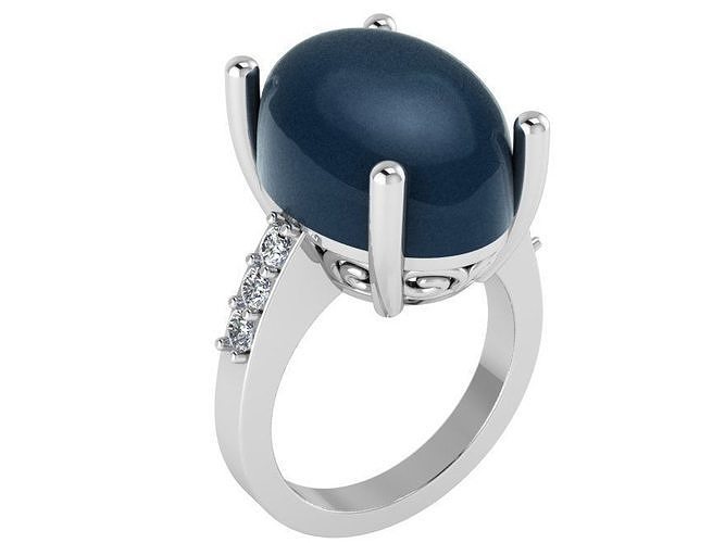 Round dark Blue Ring 2591 3D print model 3D print model