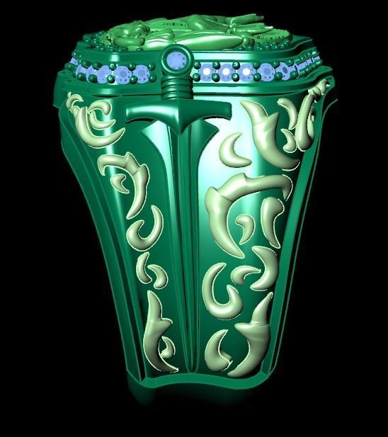 double headed eagle ring 3D print model_16