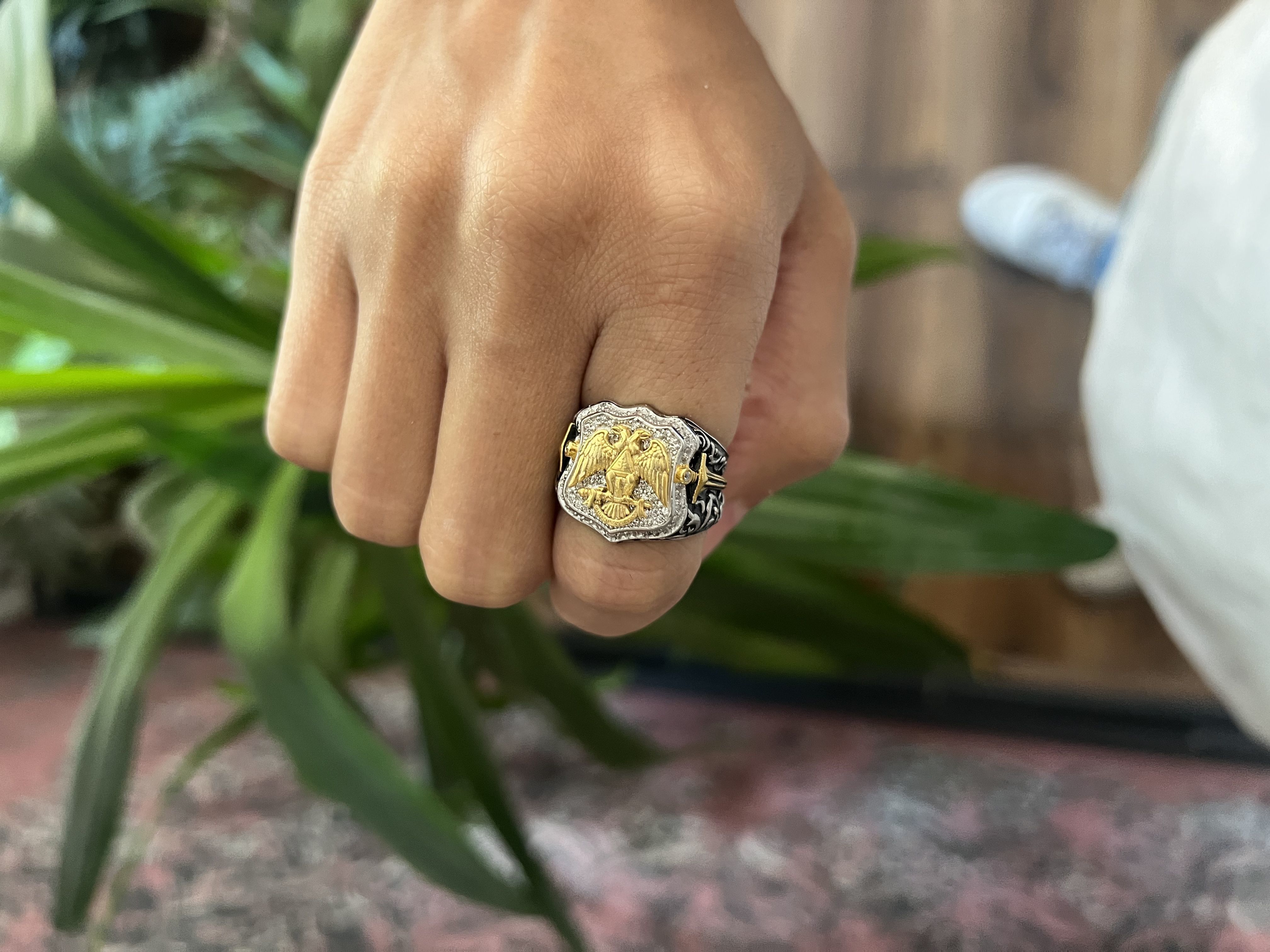 double headed eagle ring 3D print model_21