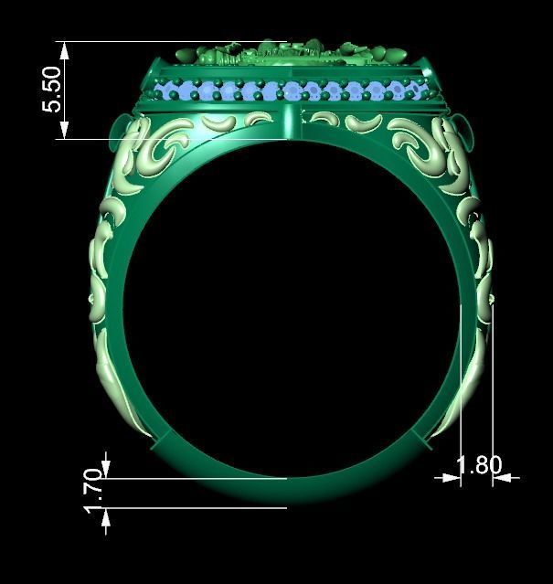 double headed eagle ring 3D print model_13