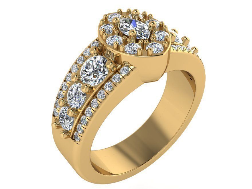 Magnificent diamond ring 2594 3D print model 3D print model_1