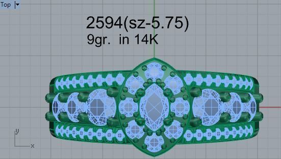 Magnificent diamond ring 2594 3D print model 3D print model_4