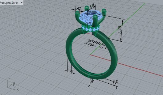 Diamond ring 2598 3D print model 3D print model_7