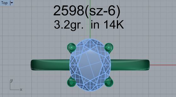 Diamond ring 2598 3D print model 3D print model_4