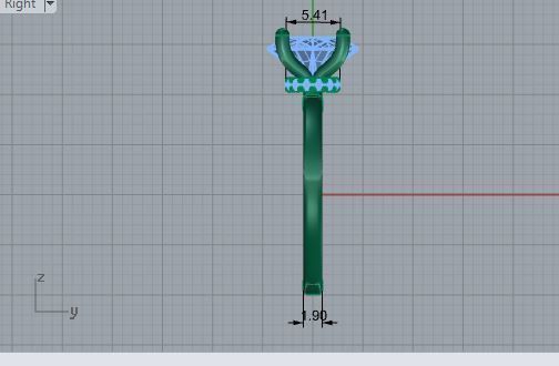 Diamond ring 2598 3D print model 3D print model_6