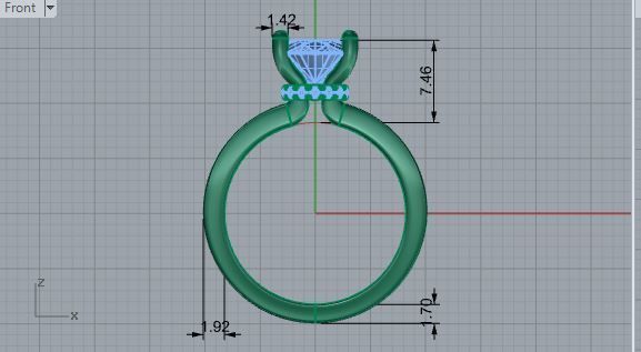 Diamond ring 2598 3D print model 3D print model_5