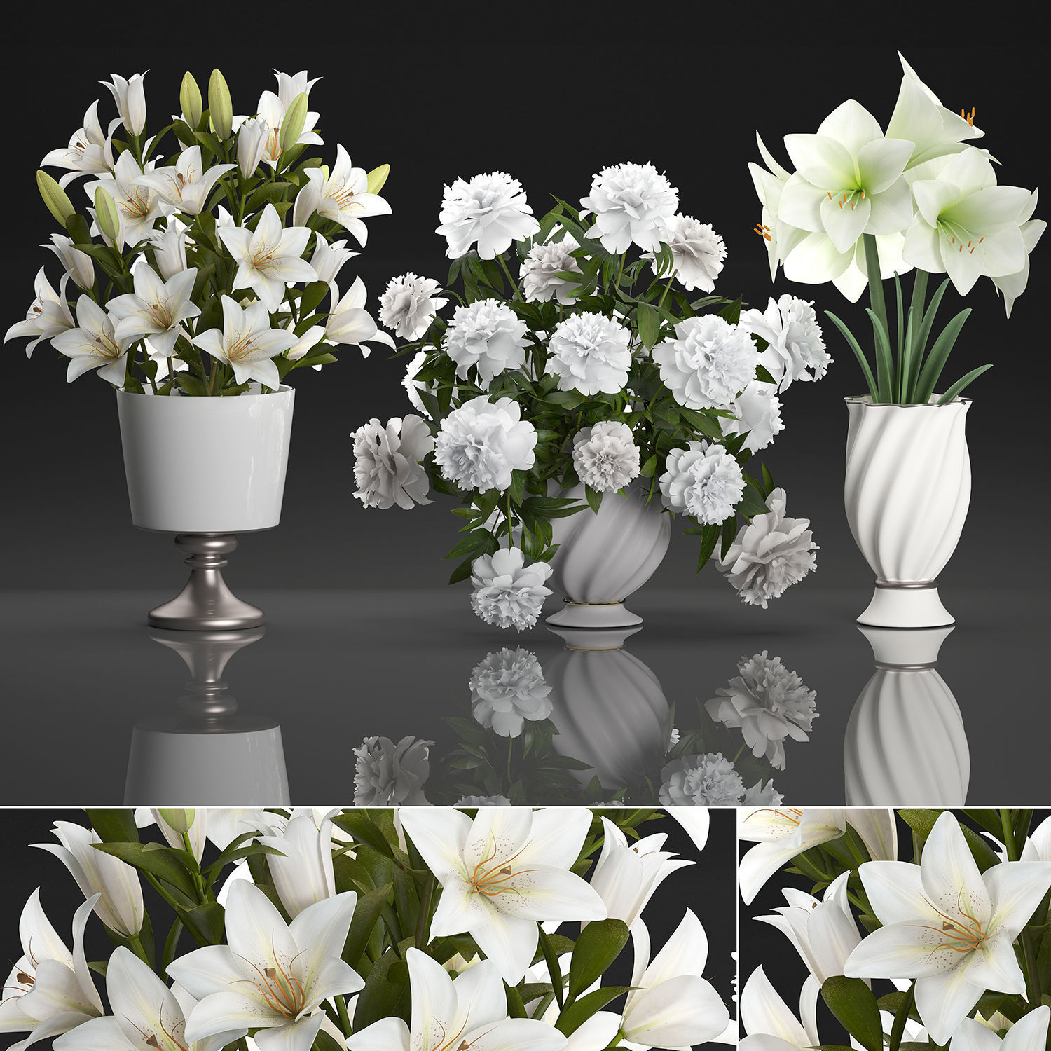 Collection of bouquets 40 pieces 3D model_9