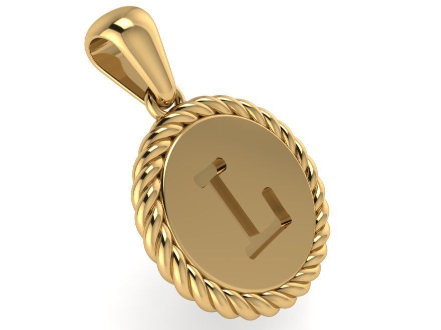 L number Pendant 2599 3D print model 3D print model_1