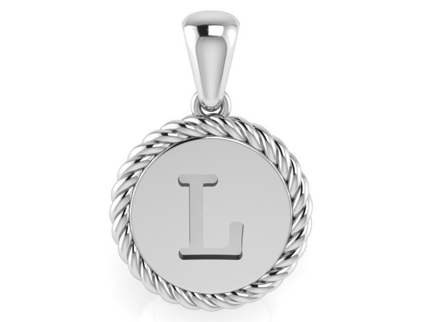 L number Pendant 2599 3D print model 3D print model_2