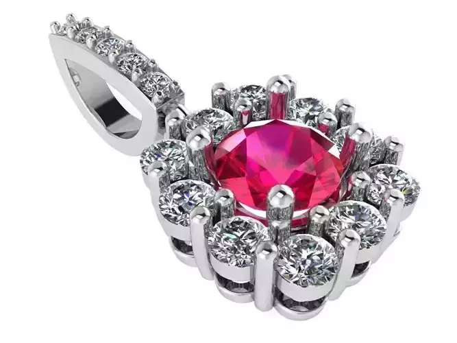 Flower Pendant with pink color 2600 3D print model