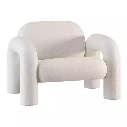 MADE Fauteuils Accent Blanc 3D model