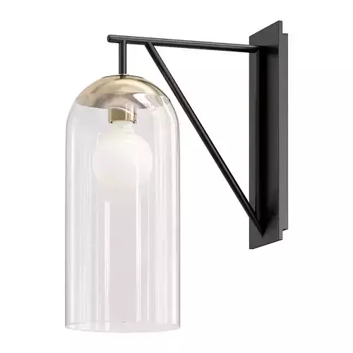 COLLINS wall light with clear glass dome and metal frame