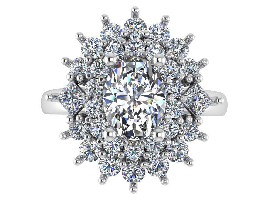 3-Row Diamond ring 2604 3D print model 3D print model_2