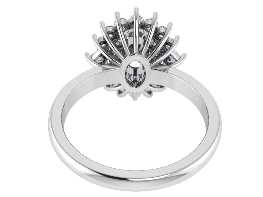 3-Row Diamond ring 2604 3D print model 3D print model_3