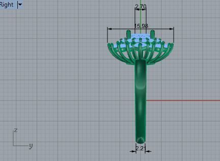3-Row Diamond ring 2604 3D print model 3D print model_6