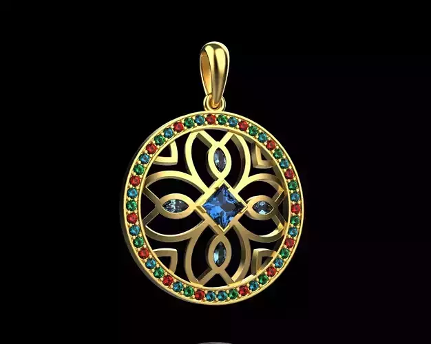 Ornament Pendant with stones N23