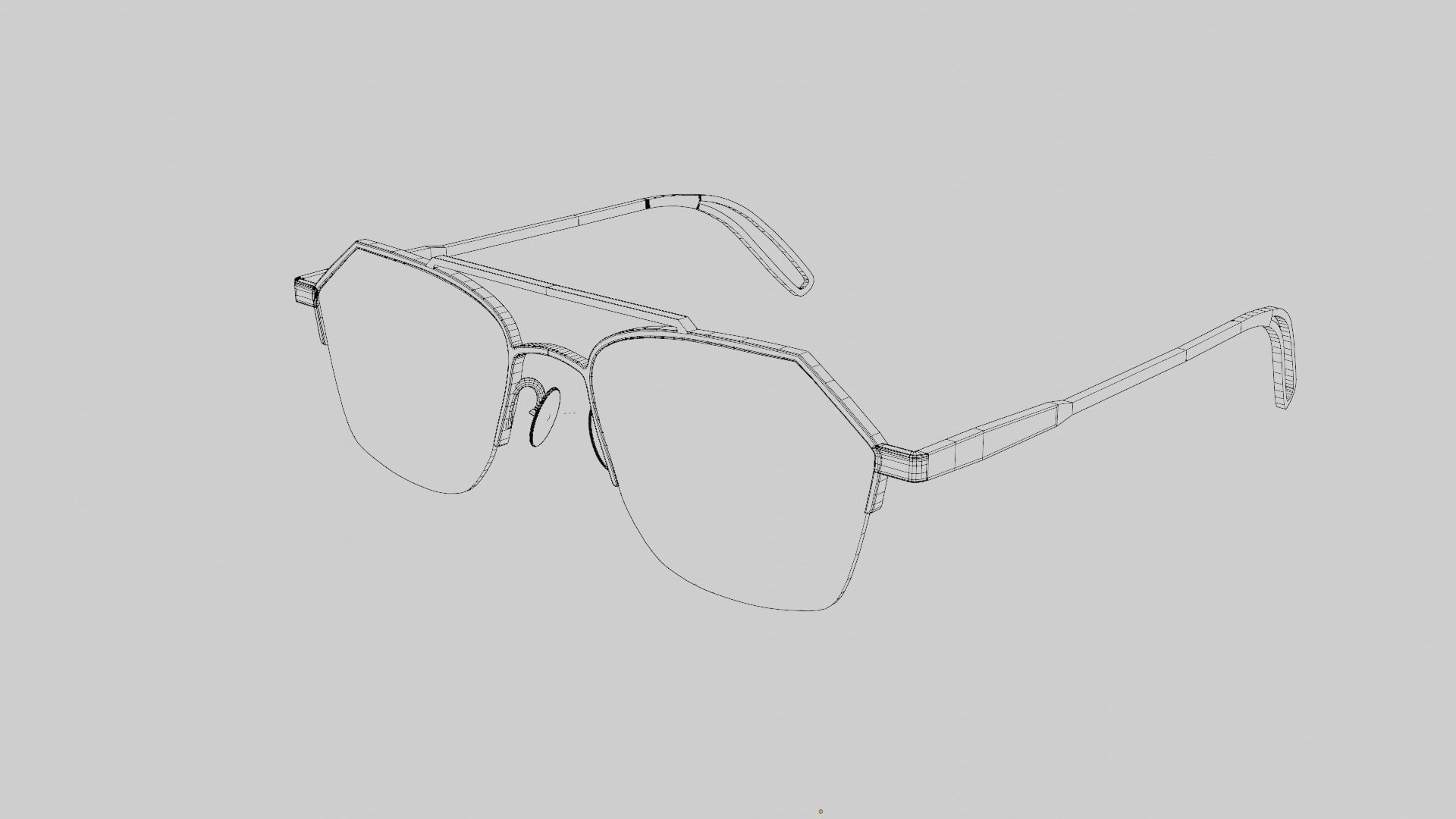 9FIVE Quarter Platinum  - Men and woman sunglasses Low-poly 3D model_10