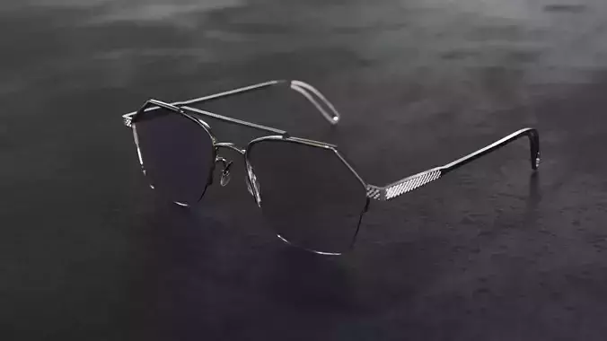 9FIVE Quarter Platinum  - Men and woman sunglasses Low-poly 3D model