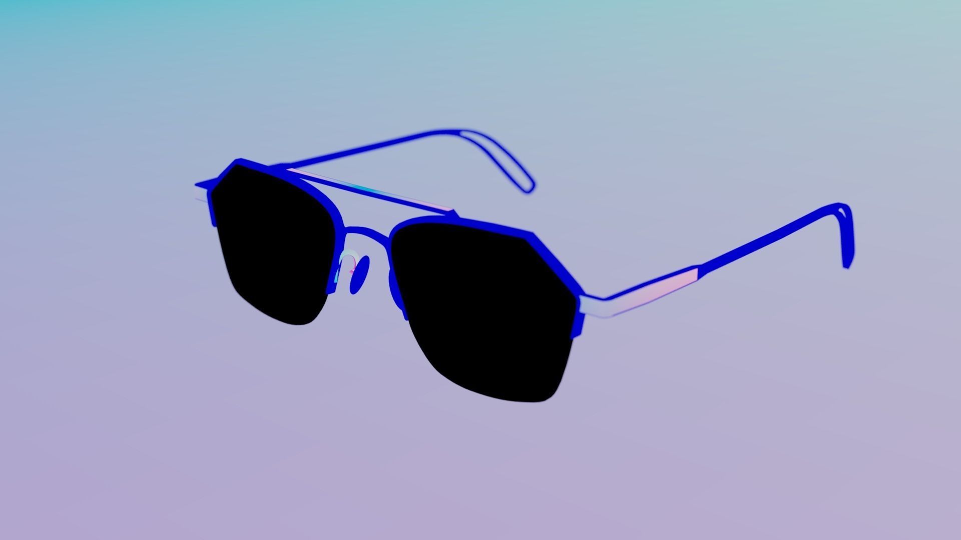 9FIVE Quarter Platinum  - Men and woman sunglasses Low-poly 3D model_8